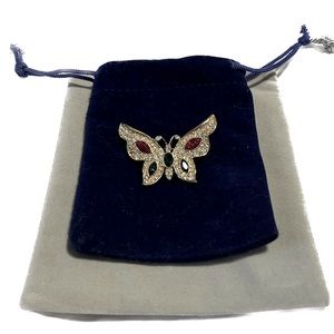 Butterfly Brooch in Gold stone with Stones